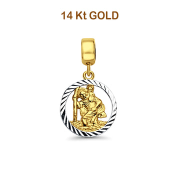 14K Yellow Gold Saint Christopher for Mix&Match Pendant 21mmX12mm 1.0 grams